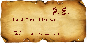 Herényi Etelka névjegykártya